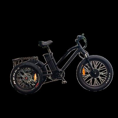 China 48V Electric Alloy 3 Wheel Lithium Battery Fat Bike Cargo Aluminum Bike For Adult And Older Man With Suspension Aluminum Alloy 7 Speed for sale