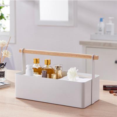 China Portable Design Iron Cute White Viable Jewelry Holder Storage Box With Handle Home Decor for sale