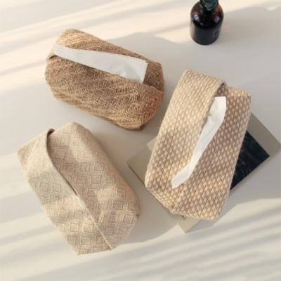 China Put A Concave Tissue Box Table Storage Homestay Linen Cotton Towel Ideas Retro Home Decor for sale