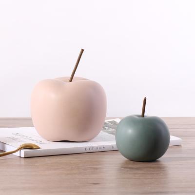 China 100% Handmade Nordic Modern Crafts Porcelain Color Macaroon Apple Ceramic Gifts Home Decors for sale