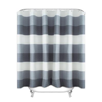 China Sustainably Hot Selling Ins Novelty Gradient Plain Fashion Luxury Hotel Style Grid Shower Curtain for sale