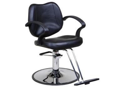 China WT-3230 Black Professional Hair Styling Chair Round Chrome Base Rubber armrest for sale