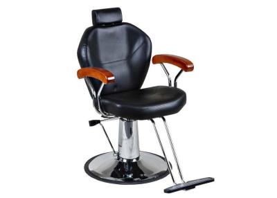 China WT-3202 Professional Hair Styling Chair Black PU Chrome  Armrest with Wood for sale