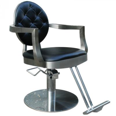 China PU Leather Black Salon Hair Styling Chairs Thick Metal Frame With Hydraulic Pump for sale