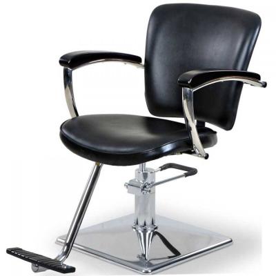 China Round / Square Base Salon Hair Styling Chairs With Chrome Steel Foot Plate for sale