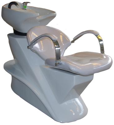 China White Color Salon Shampoo Chairs Durable Ceramic Sink With Upholstered for sale