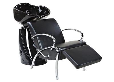 China Pu Leather Salon Shampoo Chairs Free Standing With Ceramic Bowl , OEM ODM Service for sale