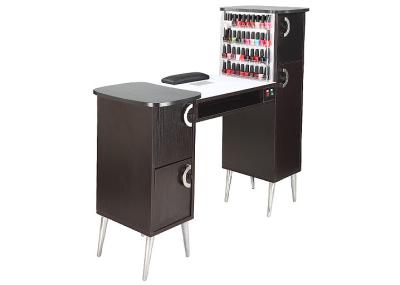 China Custom Beauty Salon Manicure Tables 110cm Width With 2 Storage Drawers for sale