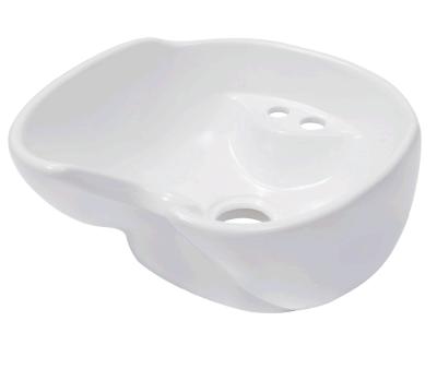 China Professional Salon Equipment Parts / Ceramic Salon Shampoo Sink White Color for sale