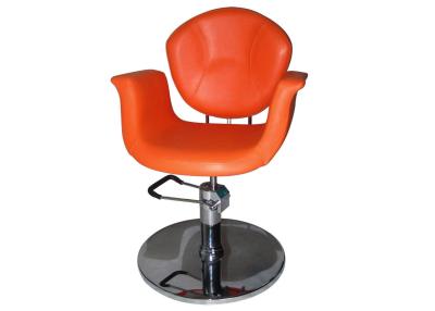 China Soft Orange Hair Cutting Unique Salon Chairs Square Base With Rubber Ring for sale