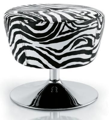 China Zebra Stripe Salon Rolling Chair With Gas Spring , Chrome Steel Materials for sale