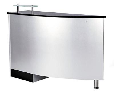 China Sliver Curve Beauty Salon Front Desk , Salon Reception Counter With Shinning Foot for sale