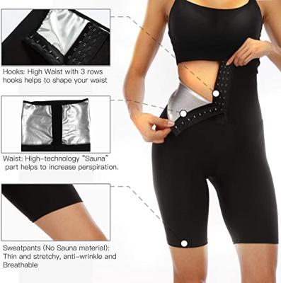 China RTS Seamless Sauna Biker Shorts Womens High Waist Sweat Workout Yoga Gym Running Shorts With Tummy Control Clasps for sale