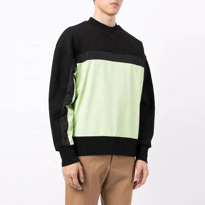 China Streetwear Viable Unisex Loose Custom Logo Color Block Sweatshirt Crewneck Hoodies For Men for sale