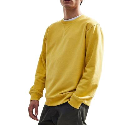 China Anti-pilling Mens French Terry Sports Wear Yellow Blank Sweatshirts for sale