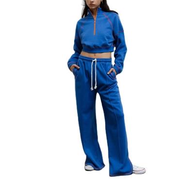 China Wholesale Breathable Unisex Custom Logo Tracksuit Jogger Women Crop Sportswear Oversized Loose Fit Suits Set Training Wear for sale