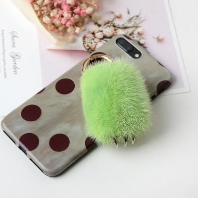 China Fashionable The Most Popular Mink Fur Cartoon Shape Real Animal Fur Key Chain Genuine Key Chain High Quality Pendant for sale