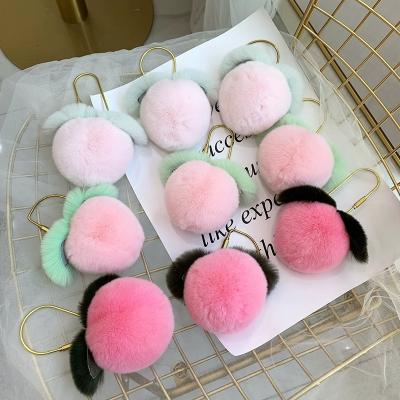 China Wholesale New Product Fashionable Fur Ball Hair Peach Hair Bubble Ball Key Chain Bubble Ball Key Chain Wholesale for sale