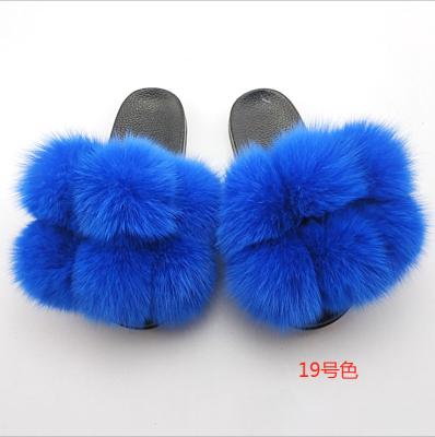 China 2021 Latest Design Trend Fashion Spring Slippers Faux Fur Warm Slippers Girl Removable Pompom Slippers for sale