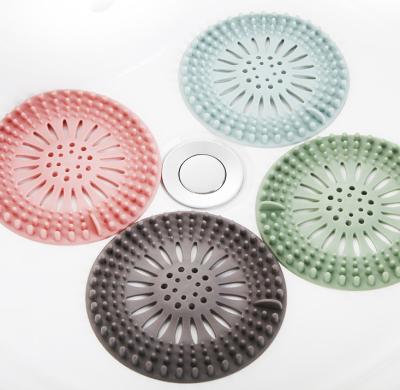 China Chinese Kitchen Silicone Floor Drain Protector Bathroom Shower Filter Hair Waste Catcher Plug Plug Down Anti-Clogging Strainers for sale