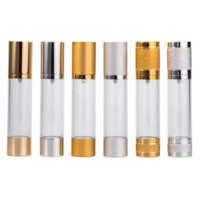 China 15ml30ml50ml Cosmetic Pump Silver Airless Pump Bottle Airless Cream Containers, Lotion Cream Vacuum Bottles With Pump for sale