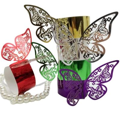 China High Quality Viable 3D Metal Gold Napkin Ring Butterfly Napkin Rings For Wedding Easter Party for sale