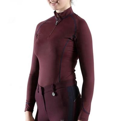 China Equestrian Shirt Factory Made Beathable Base Layers Riding Show Tops Womens Equestrian Clothing Shirts for sale