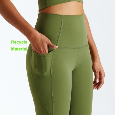 China Breathable Recycle Material Fitness Sports Tights Pants Breathable Running Leggings Ladies Yoga Eco - Friendly Wear for sale