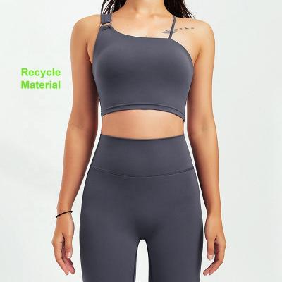 China Breathable Eco-friendly Women Sportswear Fitness Sports Bra Yoga Bra Top Recycled Workout Sports Bra for sale