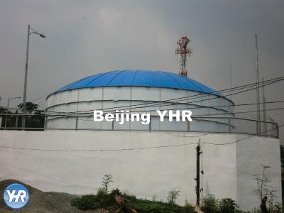 China Round Cylindrical GFS Potable Water Storage Tanks Aluminum Flat Roof for sale