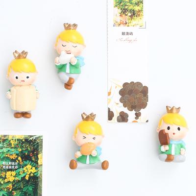 China Custom 3D Prince Souvenir Cartoon Resin Fridge Magnets Small People Resin Fridge Magnets for sale