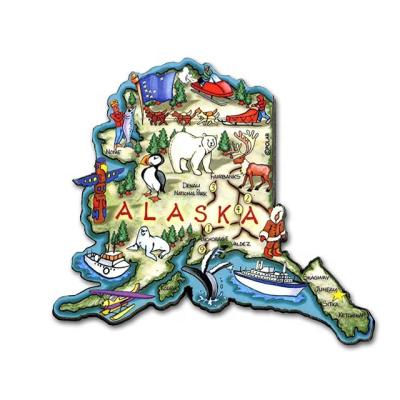 China Shape Hot Sales 3D Custom Tourist Souvenir Alaska Rubber PVC Fridge Magnet for sale