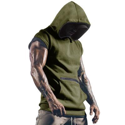 China Anti-Wrinkle Mens Muscle Tank Top Hoodies Gym Sleeveless Bodybuilding Shaping Sporty Workout Cool Shirts for sale