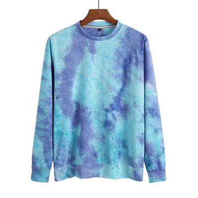 China High Street Anti-Shrink Loose Men's Sweater Long Sleeve Tie-Dye Round Neck Men's Sweatshirt for sale