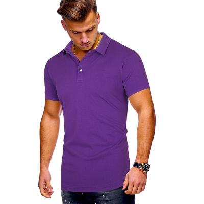 China Casual Short T-Shirt Anti-Shrink Stylish Summer Solid Color Sleeve Multicolor Polo Shirt for sale