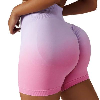 China Breathable Gradient Color Yoga Leggings Workout Ladies Running High Waist Sports Yoga Pants for sale