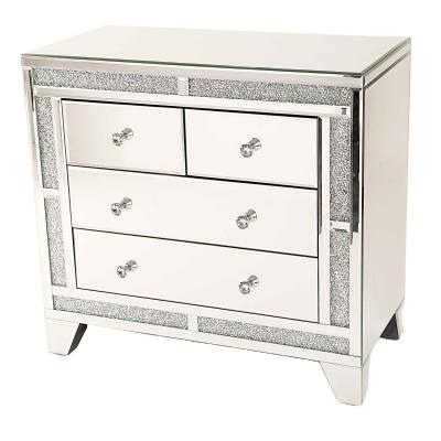 China Gorgeous Mirrored Glass 4 Drawer Bedside Panel for sale