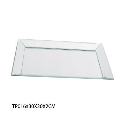 China Luxury And Fashion Lightweight Glass Mirror Tray Rectangle For Bathroom Bedroom for sale