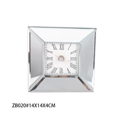 China Gorgeous light luxury silver glass clock for home and office for sale