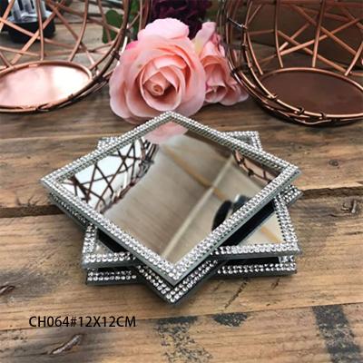 China Gorgeous square candle holder with diamond edge for sale