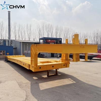 China Heavy Duty Truck Trailer Front Loading Detachable Gooseneck Lowboy Low Bed Trailer for sale