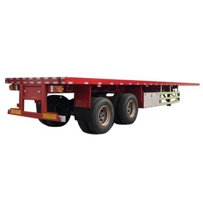 China Dump Truck Semi Trailer 2 Axles Flat Bed Trailer With Single Axle Suspension System for sale