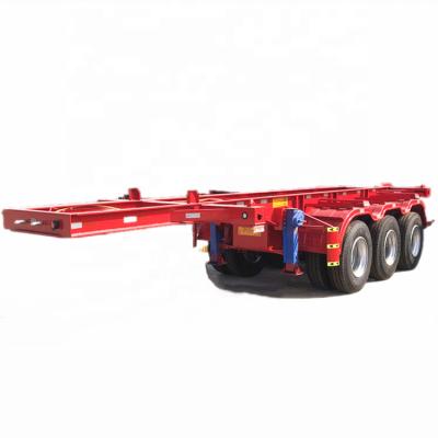 China Container Frame Container Type Skeleton Semi Truck Trailer 3 Axles Gooseneck Trailer for sale