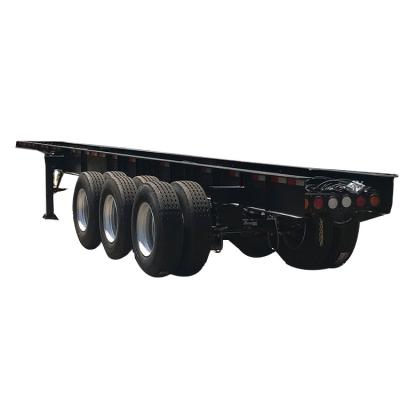 China Truck trailer 2 3 4 axles skeleton 20ft 40ft Reinforced-beam container semi truck container trailer semi trailer for sale