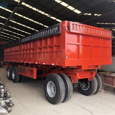 China Full Truck Trailer 3-Axle Trailer Behind Semi-Trailer Used For Transporting Goods for sale