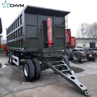 China Truck Trailer 3 Axle 45 Ton Full Trailer Dump Trailer Truck Trailer For Sale for sale