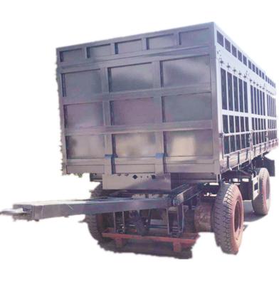 China Hot Sale 2 Axle 15 Ton Truck Trailer 20 Ton Fence Full Trailer With Drawbar Lowboy Trailer for sale