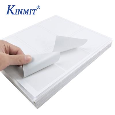 China Kinmit A4 Size 70 Paper Waterproof Inkjet Labels Vinyl Adhesive Destructive Sticker for sale