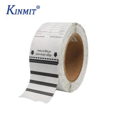 China Eco-Friendly Self Adhesive Thermal Luggage Tags Rolls Sticker Kinmit Flexographic Printing for sale