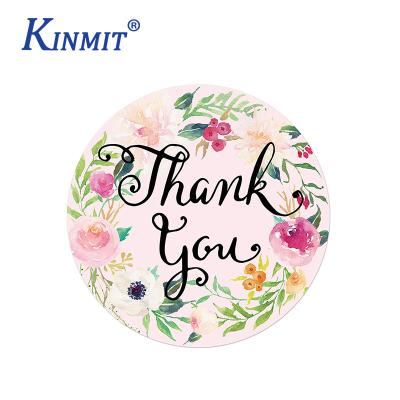 China Printable Cheap Roll Logo Printing Thank You Stickers Customized Printed Adhesive Packaging Label Sticker for sale